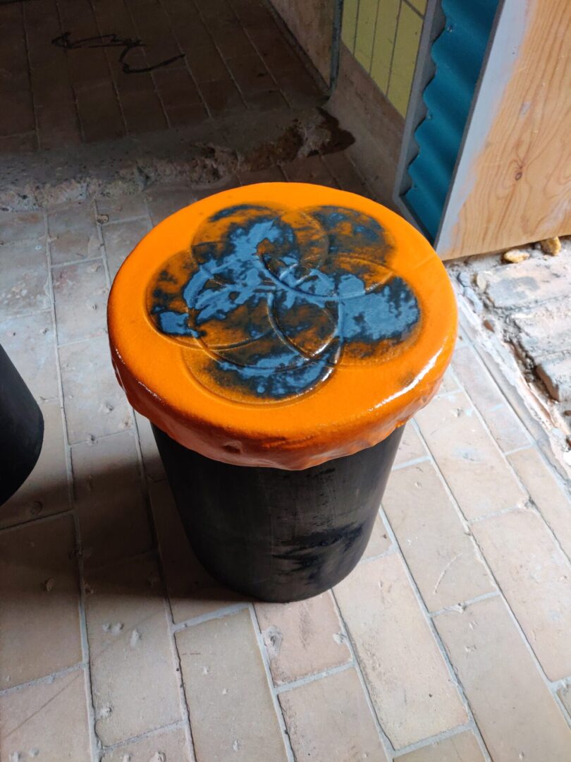 Orange skammel keramik